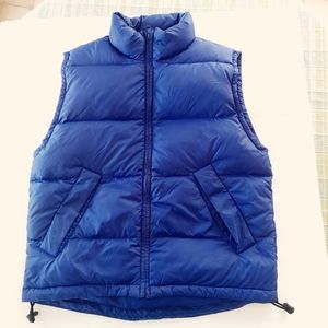 Lands End Puffer Vest Mens Small Blue Goose Down Full Zip Outdoors